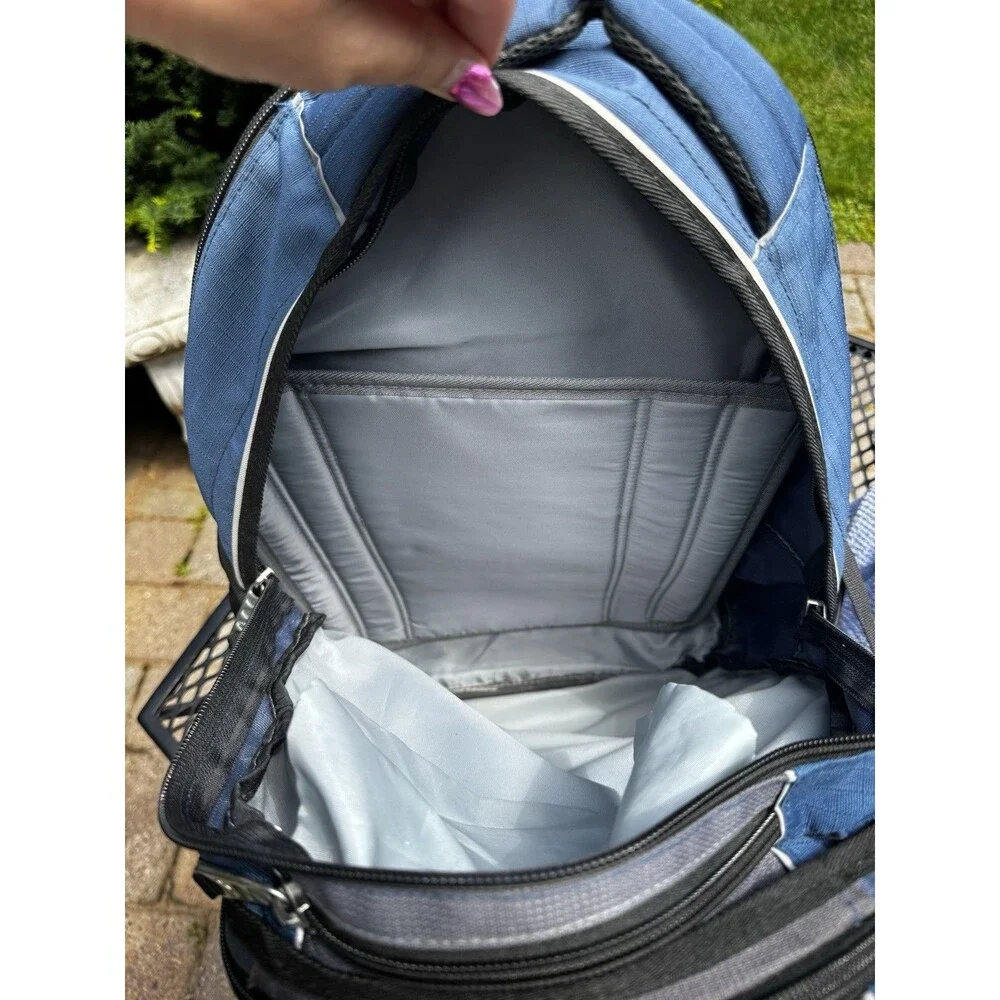 High Sierra Swerve Large Laptop Backpack Suspension Strap System Blue Gray Black